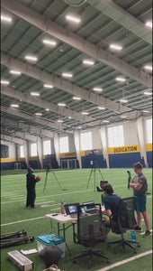 The product validation process and importance of data efficacy, the Ballistic Ball X is designed, refined, and tested in our efforts to take lab quality information to the field.  The vertical throw feedback includes velocity, power, force, release angle, POP 100 & 200 (explosiveness), and more.  The loading phase and the throwing phase are accounted for with the instant feedback.